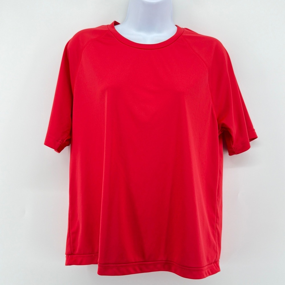 ALO Sport Mens Red Raglan Short Sleeve CoolFit Performance Athletic T-Shirt S